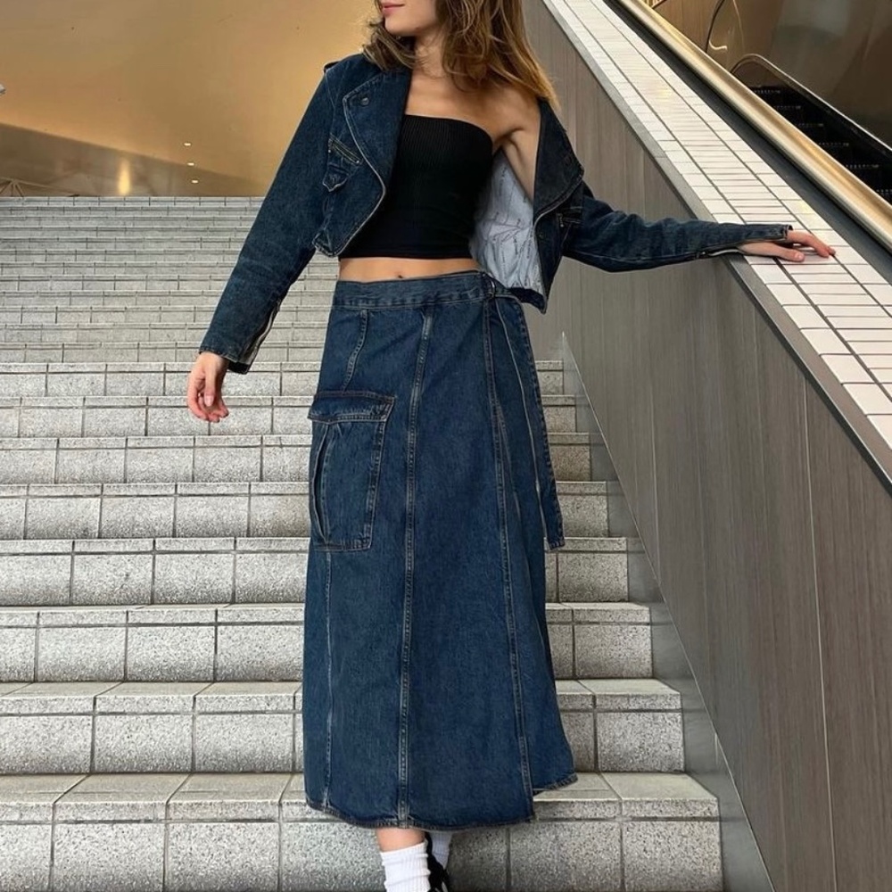 DENIM LONG ZARA SKIRT